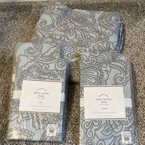 Pottery Barn Skylar Paisley Sham in Gray